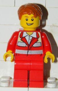 LEGO Minifigure-Paramedic - Red Uniform, Male, Tousled Hair-Town / City / Hospital-CTY272-Creative Brick Builders